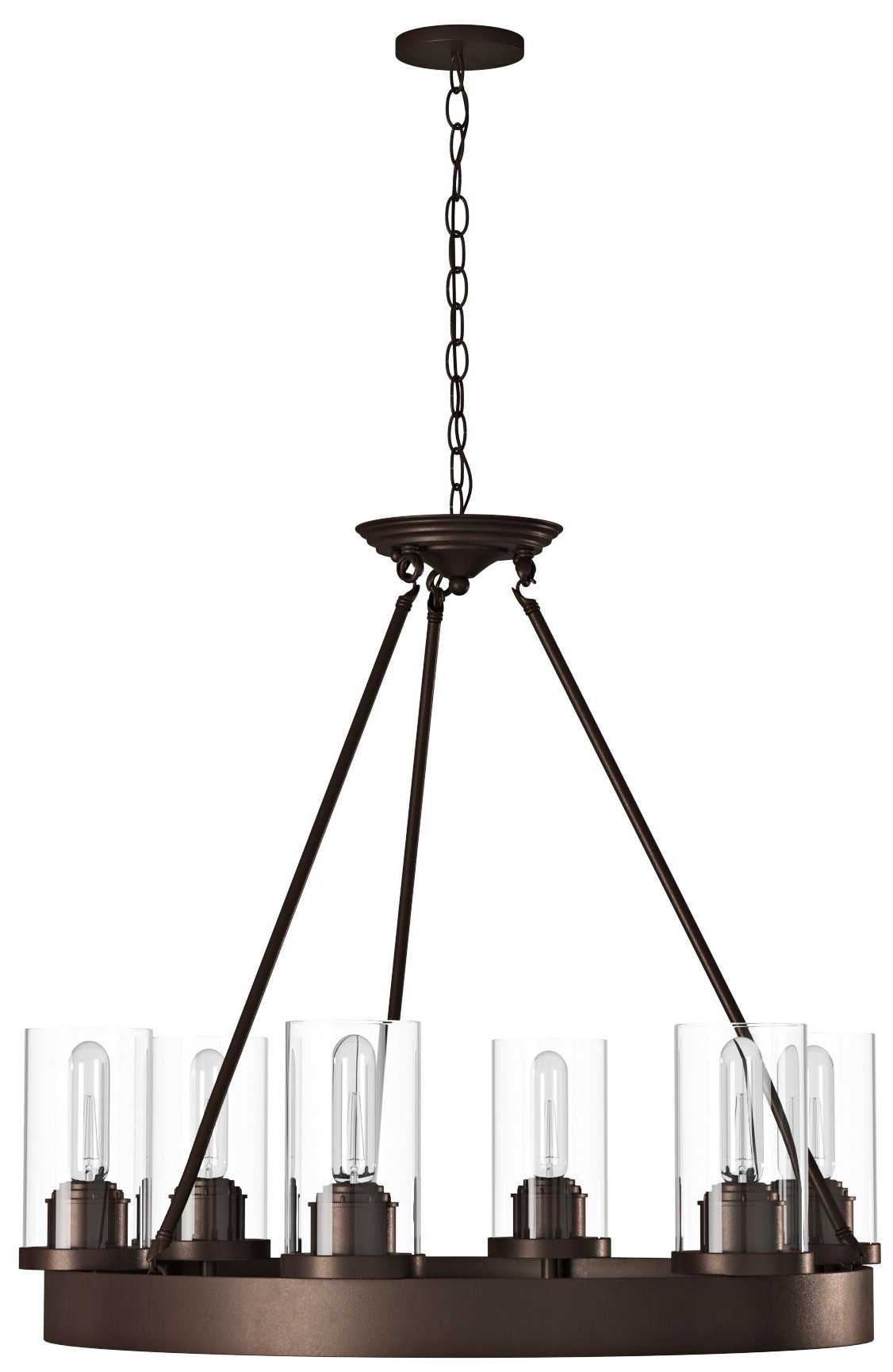 Menlo Park 26" Wide Oil-Rubbed Bronze 6-Light Chandelier in scene