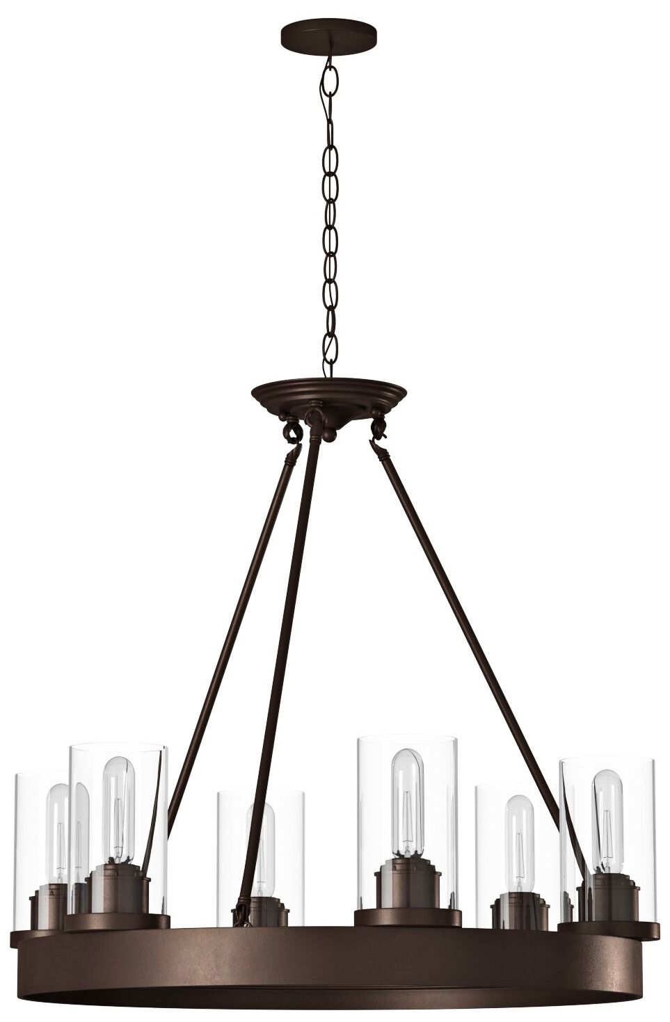 Menlo Park 26" Wide Oil-Rubbed Bronze 6-Light Chandelier in scene
