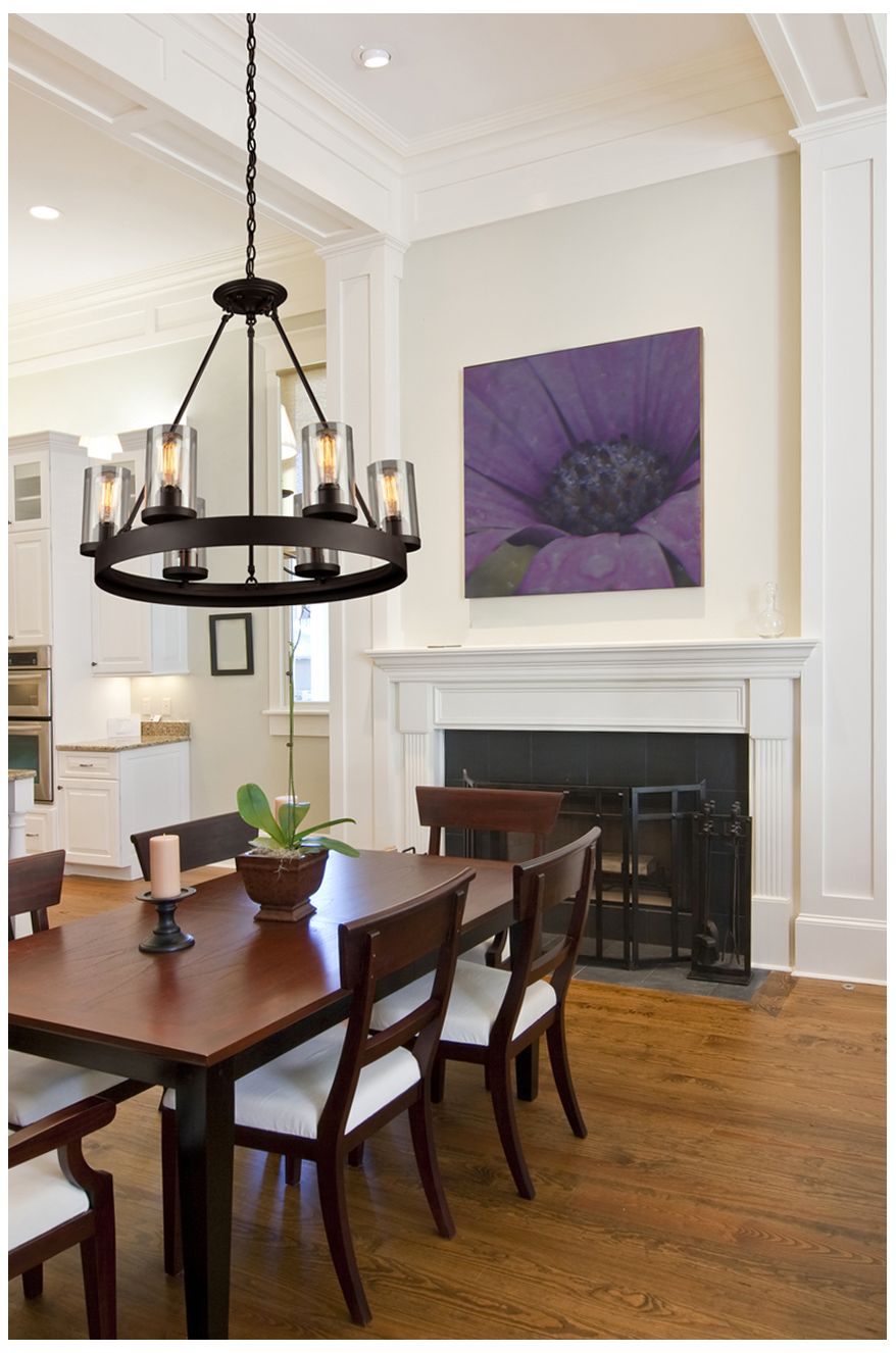 Menlo Park 26" Wide Oil-Rubbed Bronze 6-Light Chandelier in scene