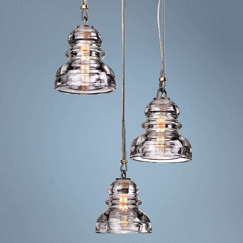 Image 1 Menlo Park 3-Light 13 3/4" Wide Old Silver Pendant Light
