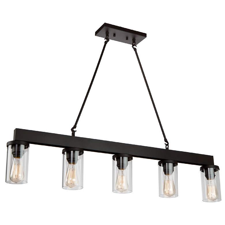 Image 1 Menlo Park 47.9" Wide Oil Rubbed Bronze Island Light