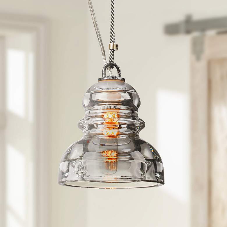 Image 1 Menlo Park 5 3/4" Wide Old Silver Mini Pendant Light