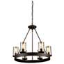 Menlo Park 6-Light Oil Rubbed Bronze Metal and Clear Glass Chandelier