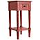 Menlo Spiced Coral 1-Drawer Square Accent Table