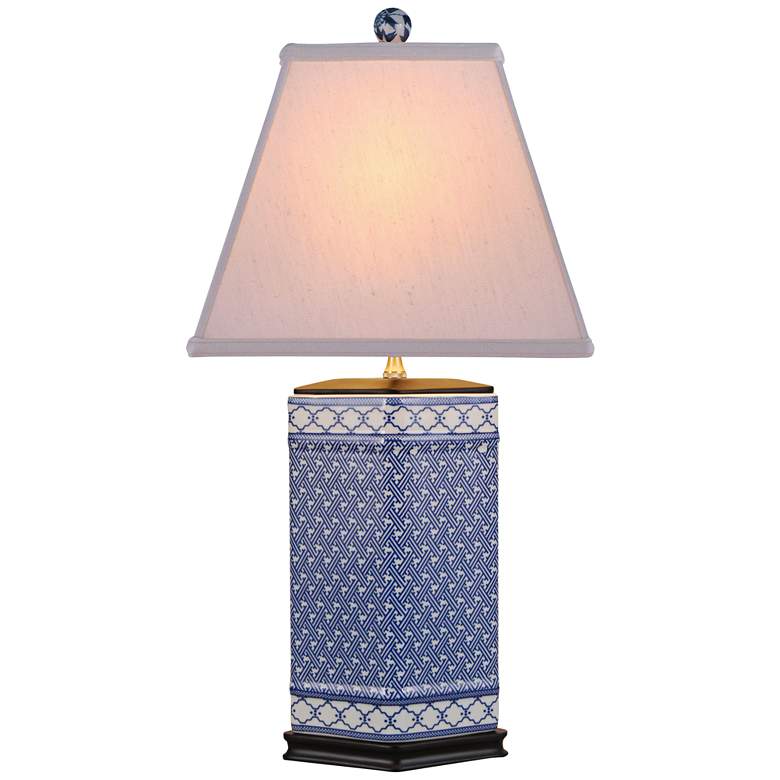 Image 1 Mennon Blue and White 26 inch High Porcelain Table Lamp