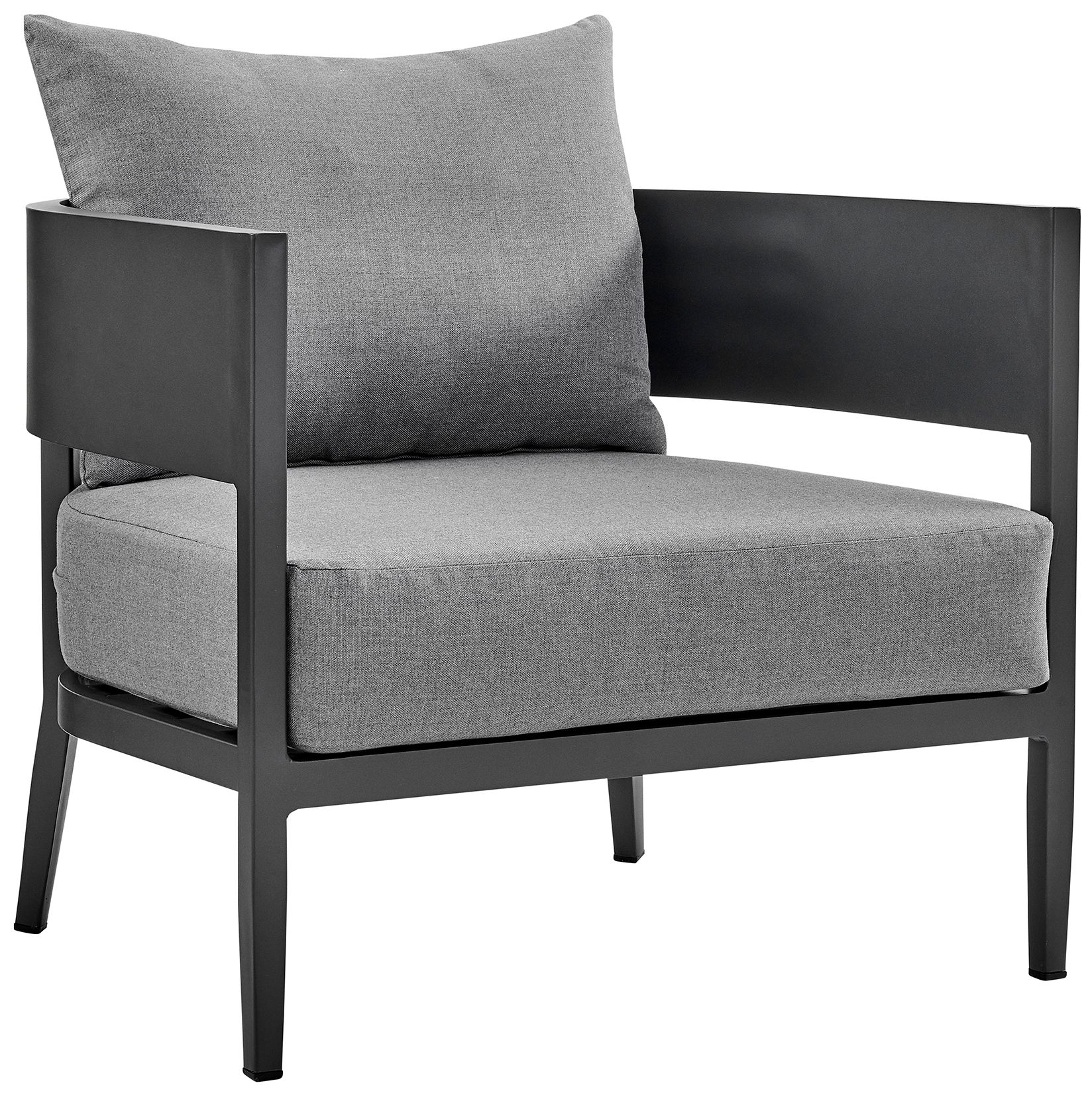 Image 5 Menorca 4 Piece Outdoor Dark Gray Aluminum Outdoor Conversation Set more views