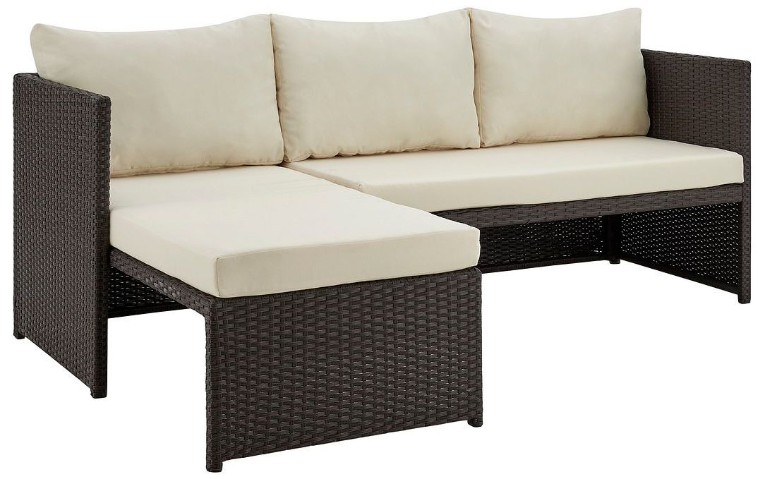 Image 5 Menton Patio 2-Seater and Lounge Chair with Coffee Table Cream Cushions more views