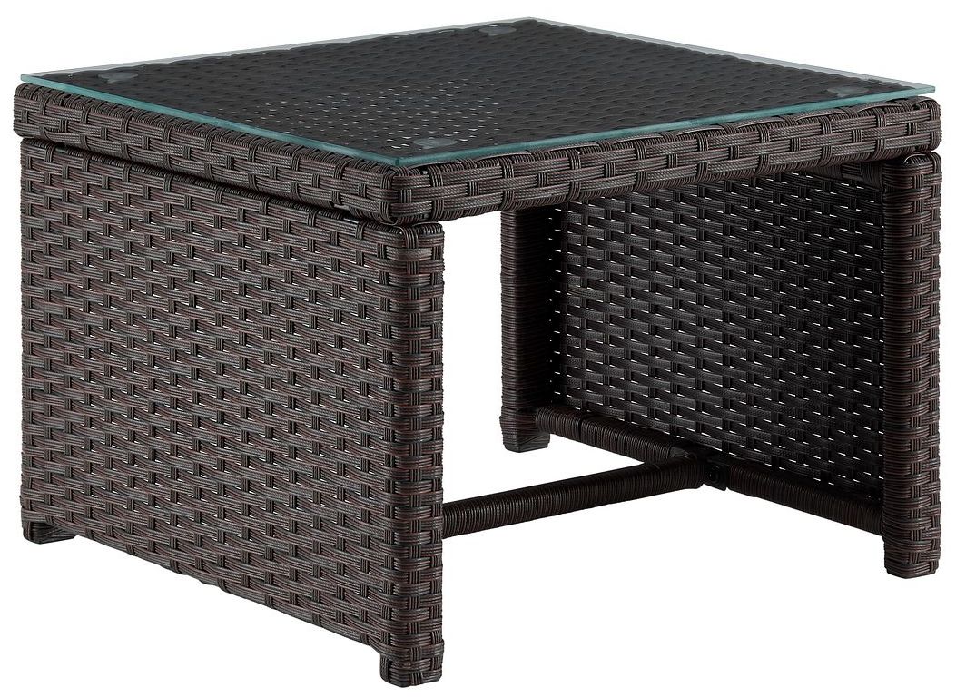 Menton Patio 2-Seater and Lounge Chair with Coffee Table Cream Cushions