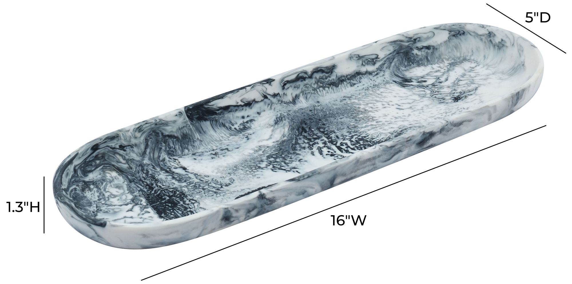 Image 3 Mera Black & White Long Resin Serving Platter more views