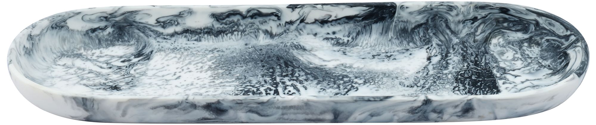 Image 5 Mera Black & White Long Resin Serving Platter more views