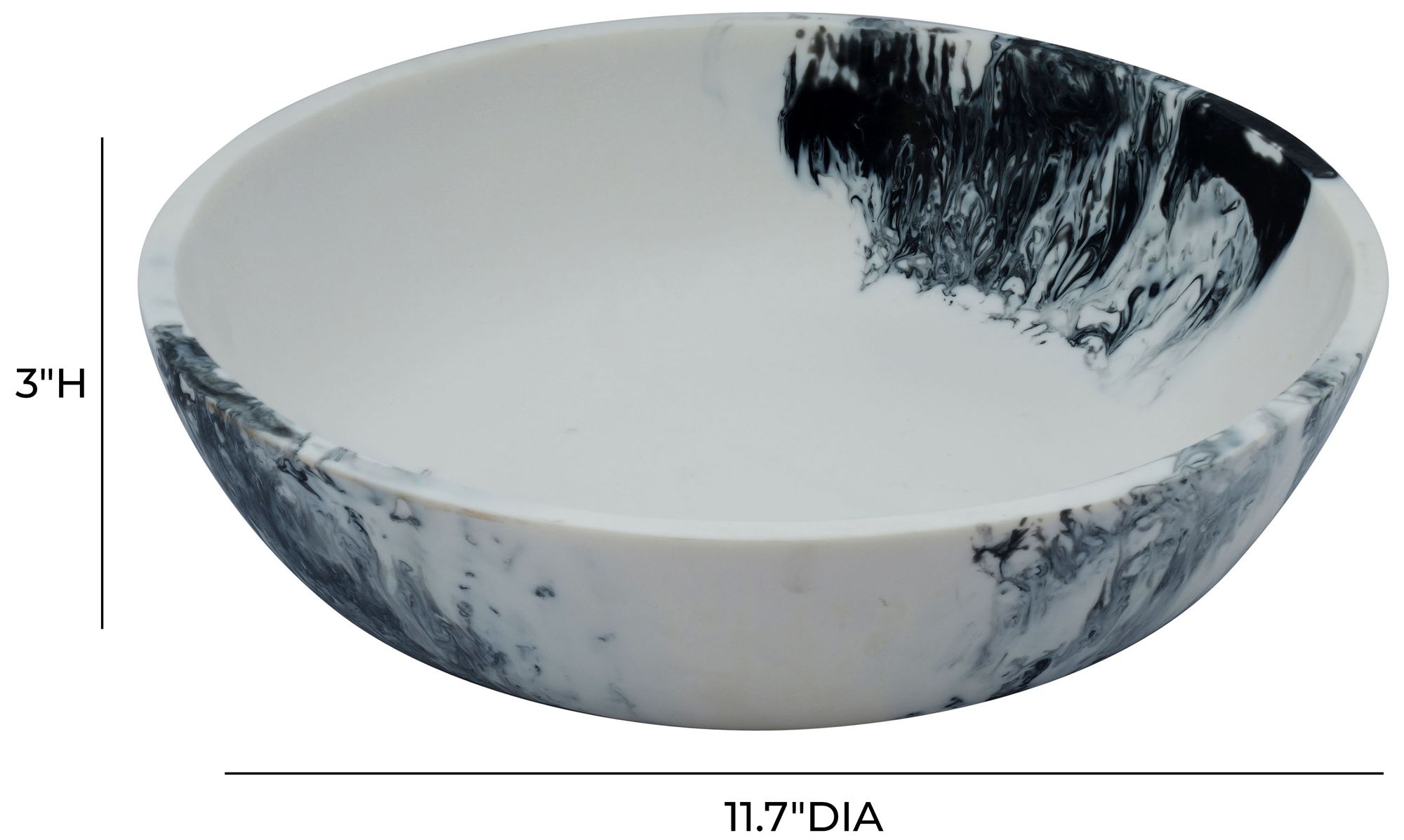Image 5 Mera Black & White Resin Serving Bowl more views