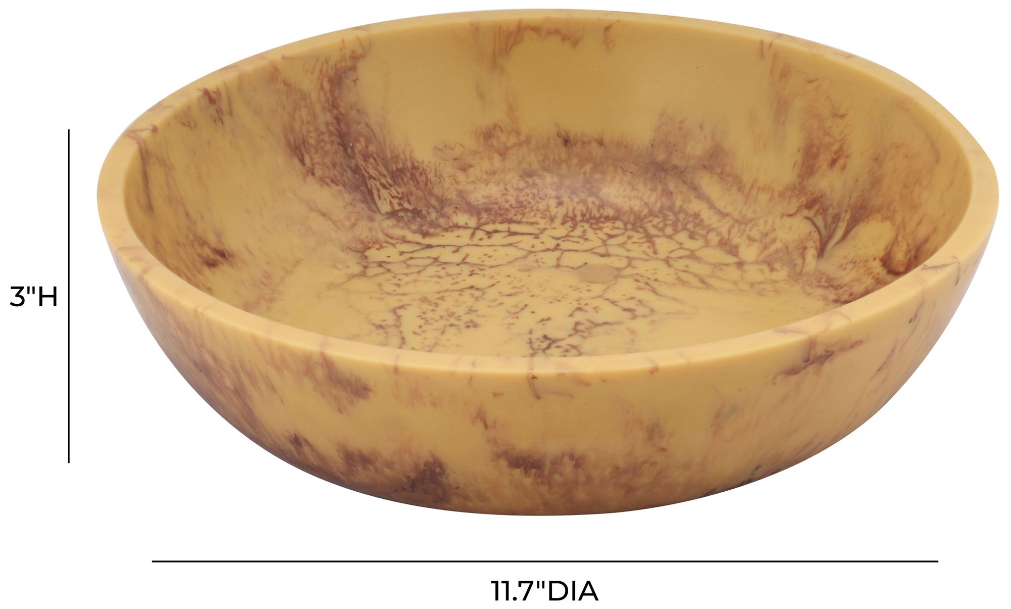 Image 5 Mera Mustard Yellow Resin Serving Bowl more views