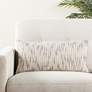 Mercado Linnean White and Gray Striped 24"x12" Throw Pillow