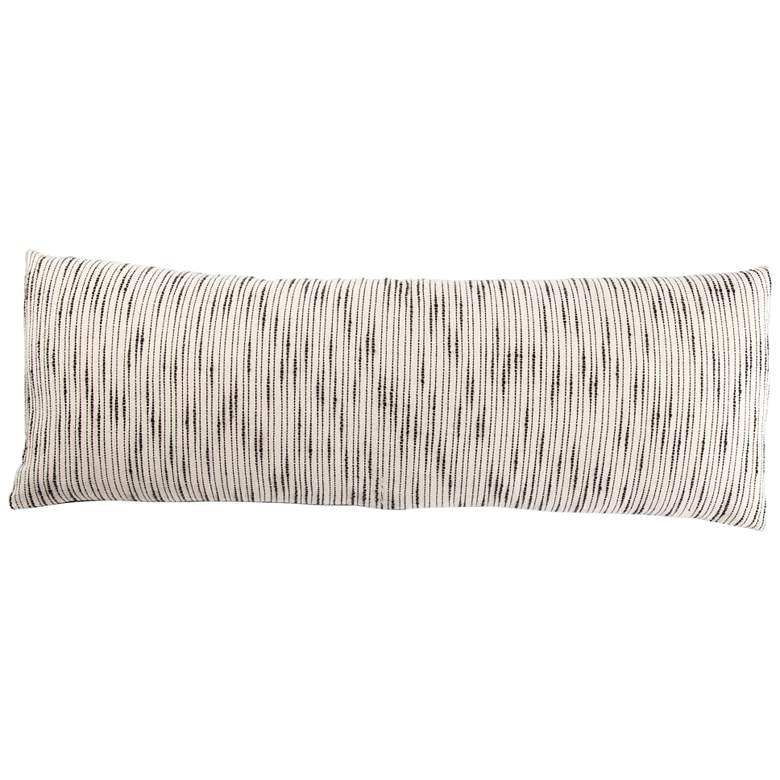 Image 2 Mercado Linnean White and Gray Striped 40 inchx14 inch Throw Pillow
