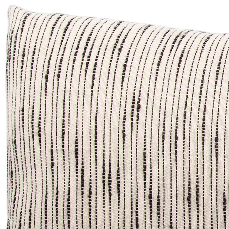 Image 3 Mercado Linnean White and Gray Striped 40 inchx14 inch Throw Pillow more views