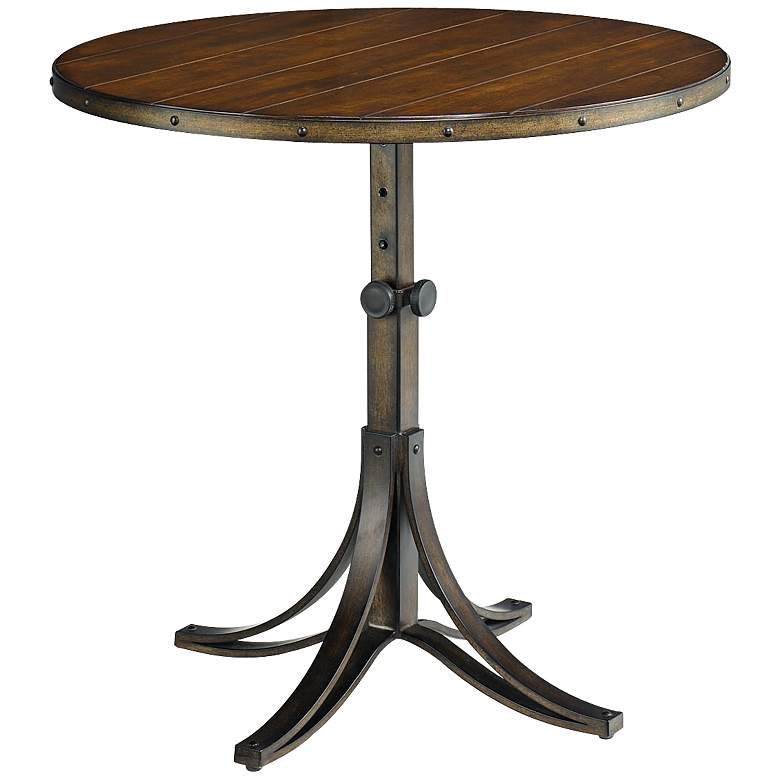 Image 1 Mercantile 25 1/2" Wide Adjustable Height Wood Top End Table