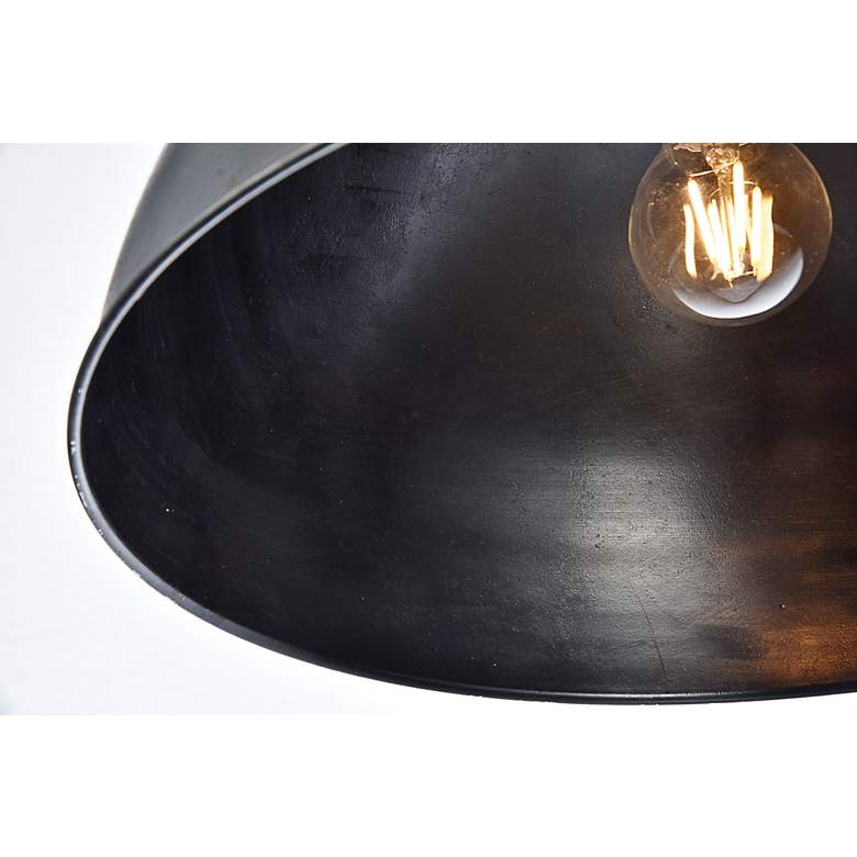 Image 6 Merce 15" Wide Vintage Black Dome Pendant Light more views