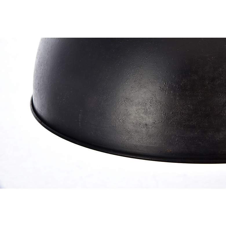 Image 7 Merce 15" Wide Vintage Black Dome Pendant Light more views