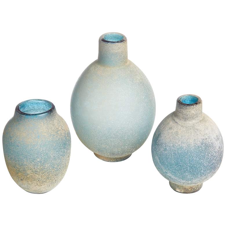 Image 2 Mercede Blue-Green Modern Vases - Set of 3 by Uttermost