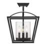 2_Mercer 11 3/4" Wide 3-Light Semi-Flush in Matte Black with Seeded Glas more views