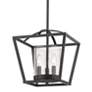 3_Mercer 11 3/4" Wide 3-Light Semi-Flush in Matte Black with Seeded Glas more views