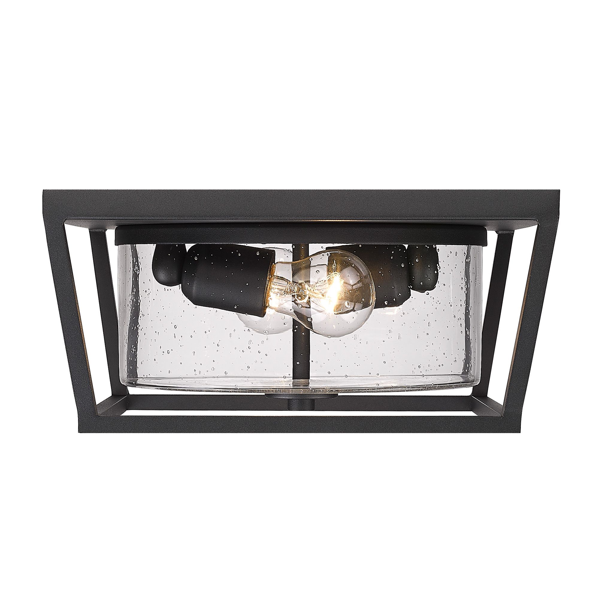 Image 4 Mercer 13 1/4"W Natural Black 2-Light Outdoor Ceiling Light more views