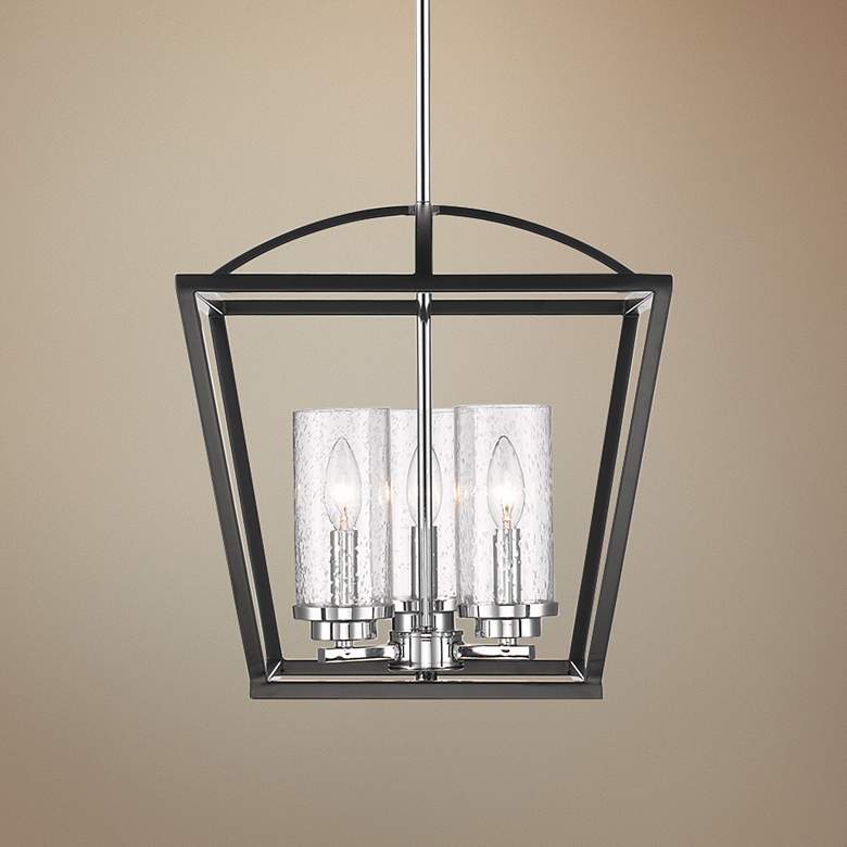 Image 1 Mercer 15" Wide Black 3-Light Pendant
