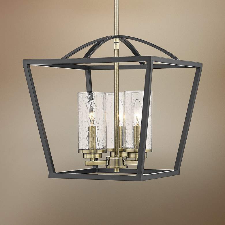 Image 1 Mercer 15" Wide Matte Black 3-Light Foyer Pendant Light