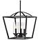 Mercer 15" Wide Matte Black Cage 3-Light Pendant