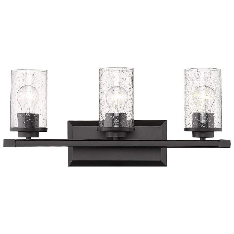 Image 1 Mercer 22" Wide Matte Black Metal 3-Light Bath Light