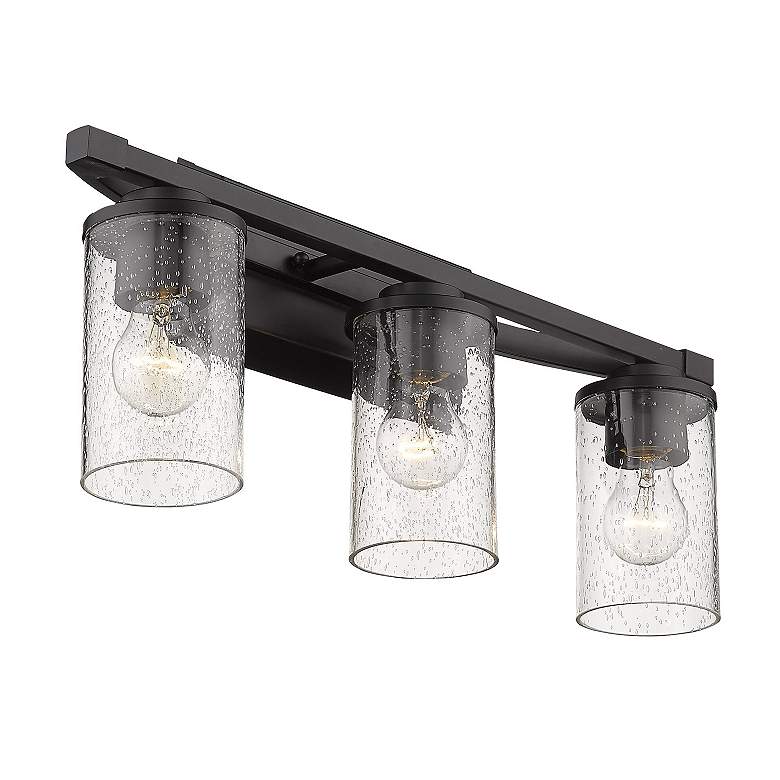 Image 2 Mercer 22" Wide Matte Black Metal 3-Light Bath Light more views
