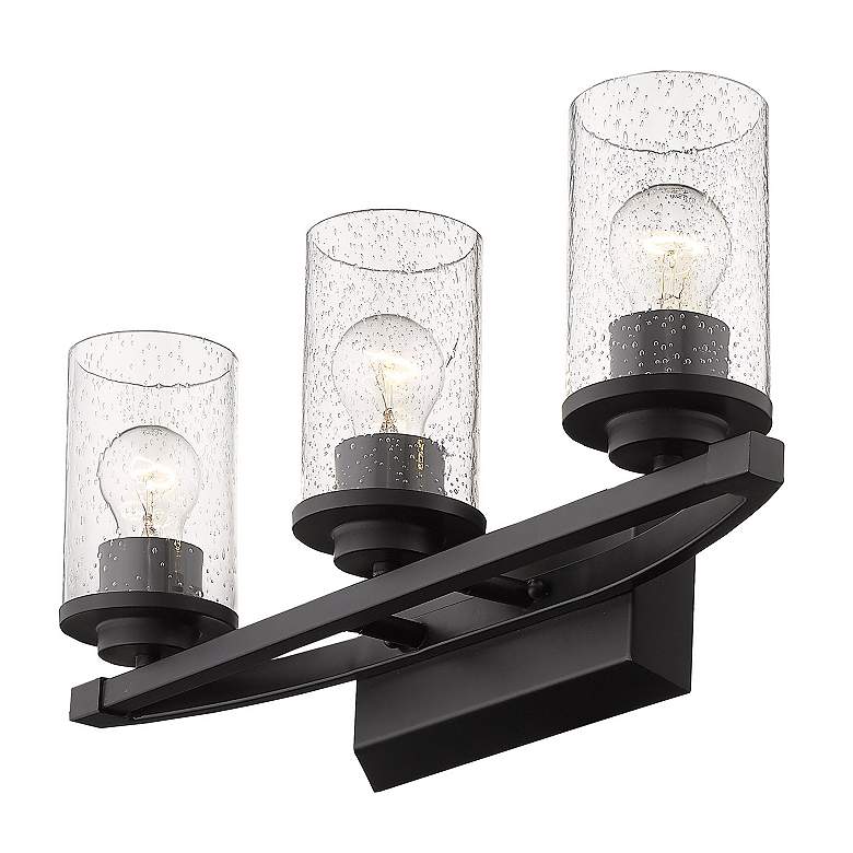 Image 3 Mercer 22" Wide Matte Black Metal 3-Light Bath Light more views