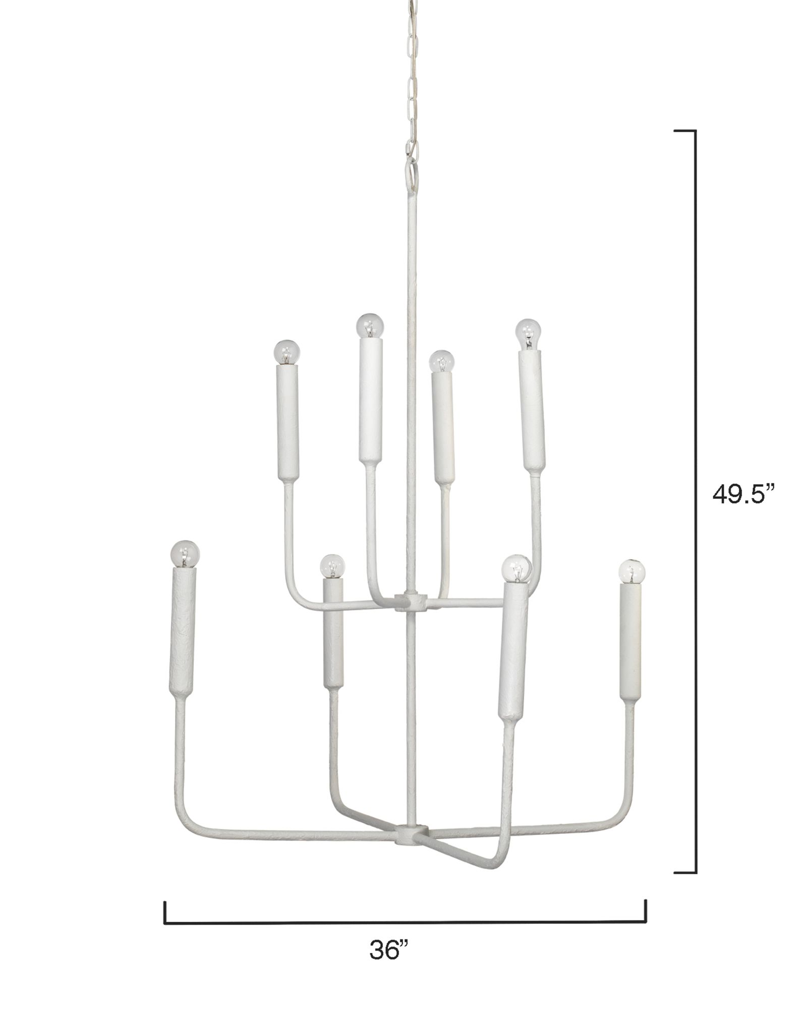 Image 5 Mercer 36" Wide White Gesso Metal 8-Light 2-Tier Chandelier more views