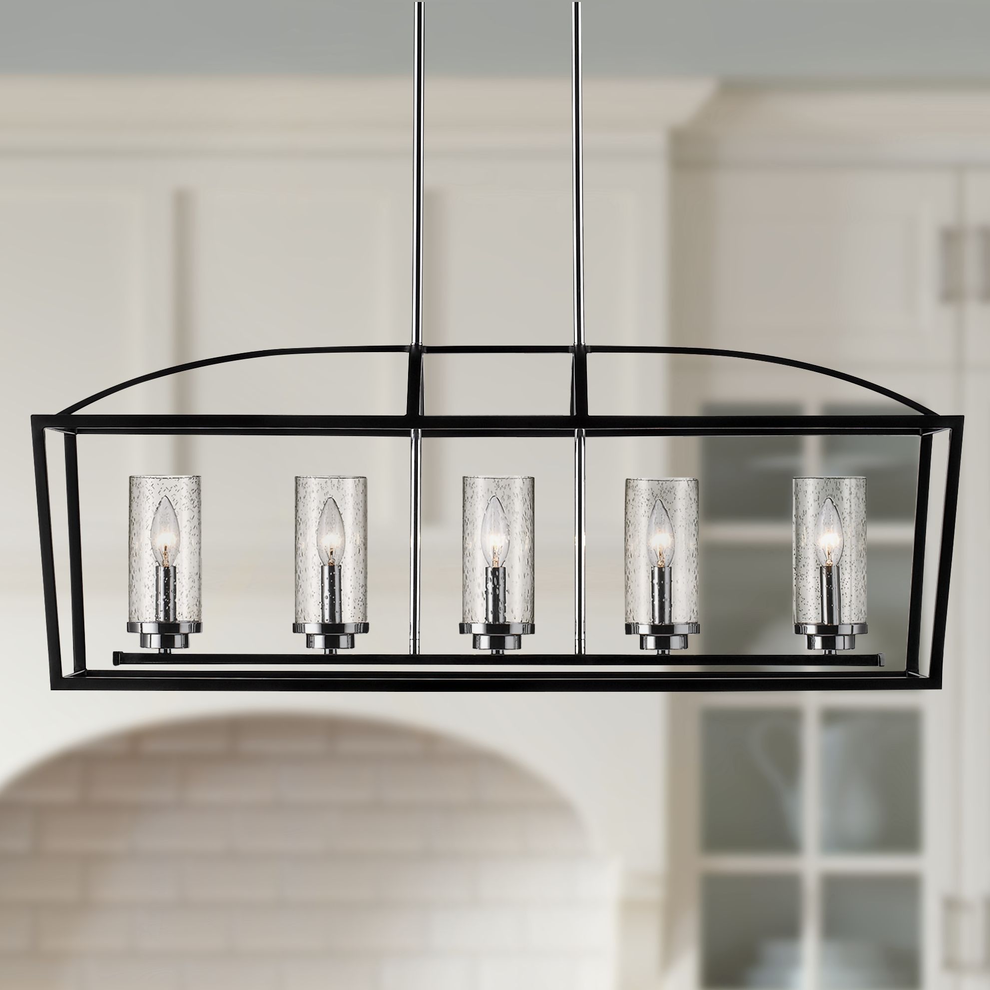 five light linear chandelier