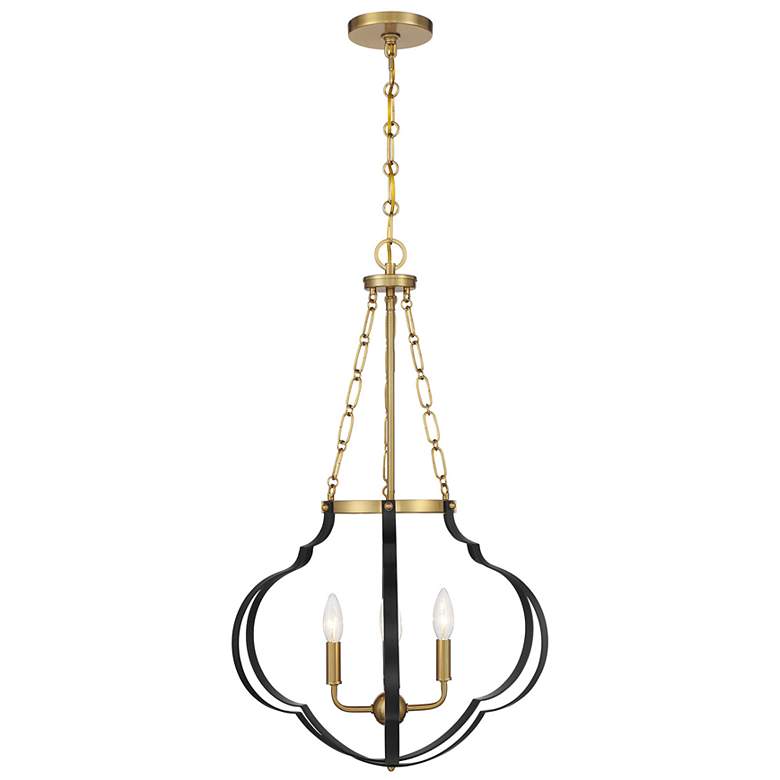 Image 5 Mercer 4-Light Pendant in Matte Black and Warm Brass more views