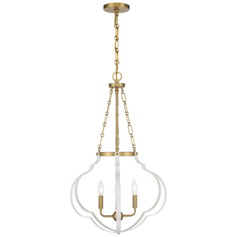 Image 5 Mercer 4-Light Pendant in White and Warm Brass more views
