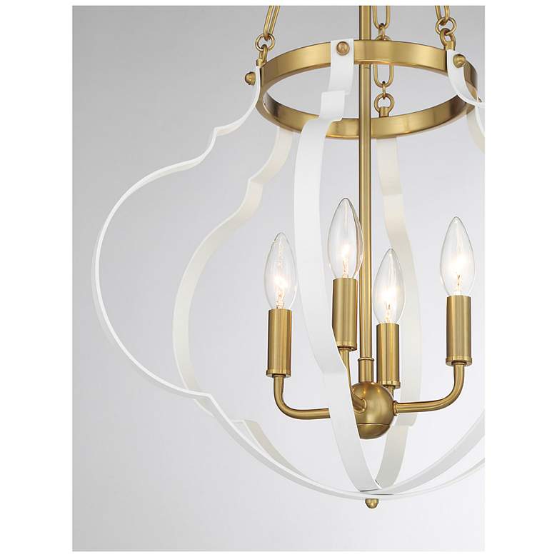 Image 6 Mercer 4-Light Pendant in White and Warm Brass more views
