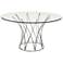 Mercer 54" Wide Chrome and Glass Round Modern Dining Table