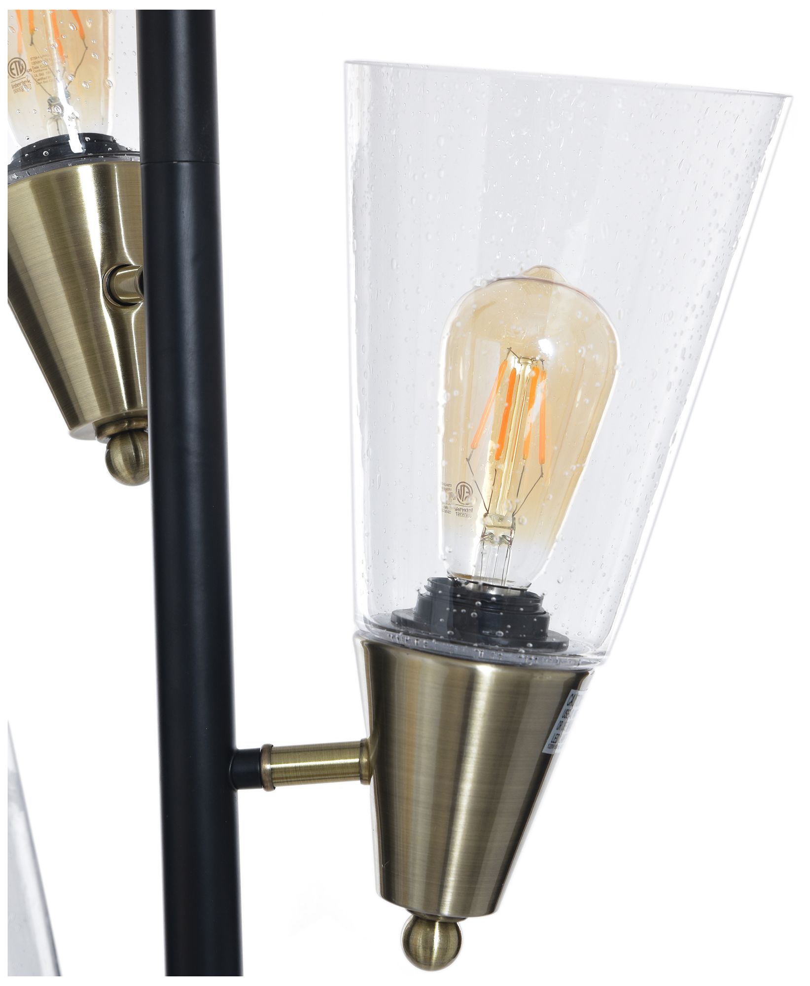 Image 5 Mercer 70" High Pesch Gold & Black Floor Lamp with Clear Seeded Shade more views