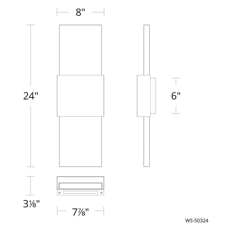 Image 5 Mercer 8"H x 24"W 1-Light Wall Sconce in Black more views