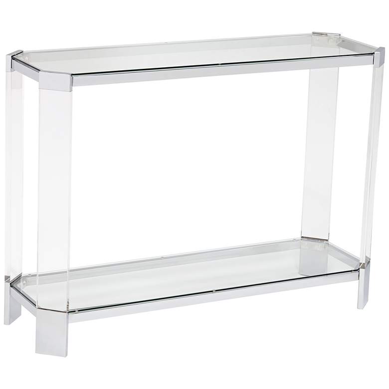 Image 1 Mercer Chrome and Glass Modern Console Table
