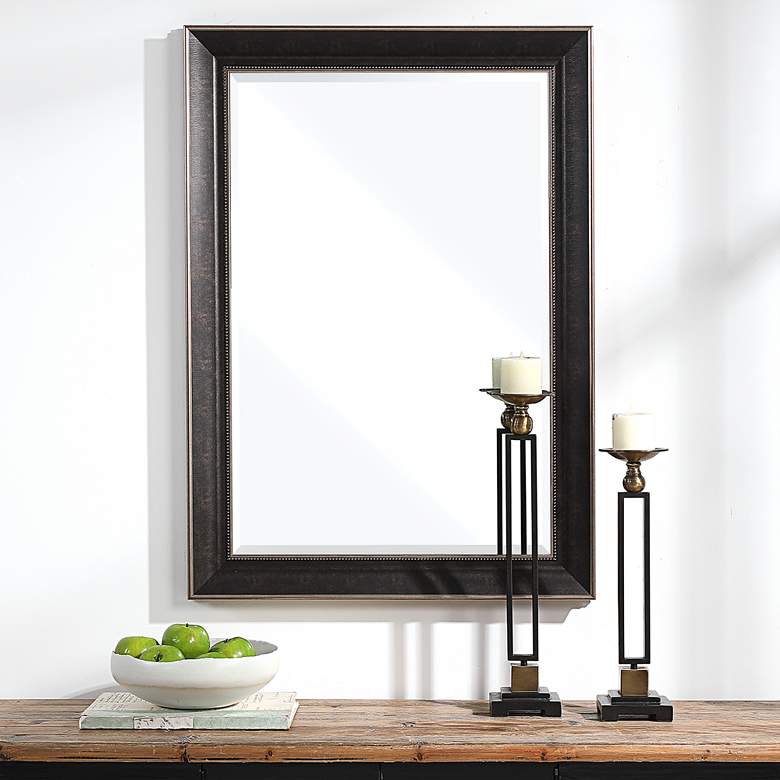 Image 1 Mercer Dark Bronze 30 1/4 inch x 42 1/4 inch Rectangular Wall Mirror