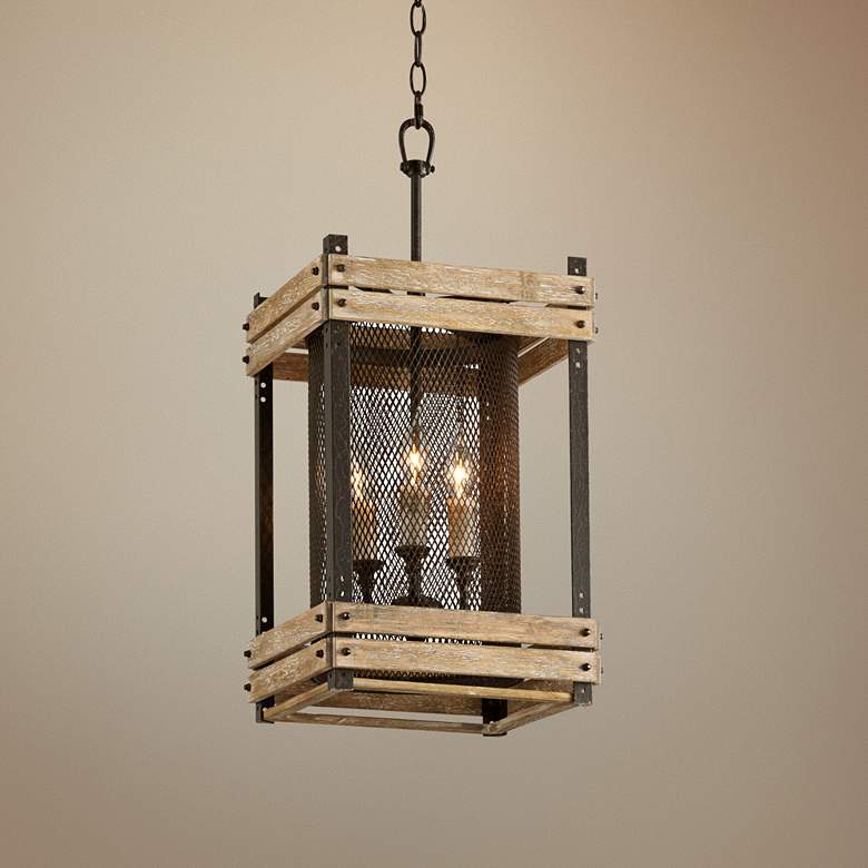 Image 1 Merchant Street 12 inch Wide Rusty Iron Pendant Light