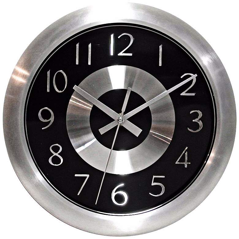 Image 1 Mercury Black 10 inch Wide Wall Clock
