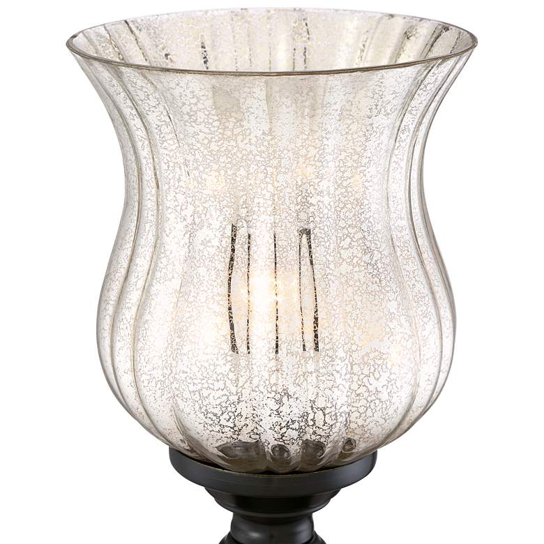 Image 3 Mercury Glass and Black Bronze Traditional Uplight Accent Lamp more views