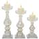 Mercury Glass Candle Holders Set of 3