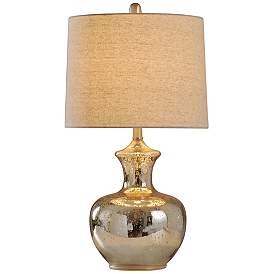 Image2 of Mercury Glass Table Lamp - Silver Mercury - Off White