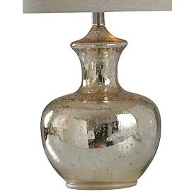 Image4 of Mercury Glass Table Lamp - Silver Mercury - Off White more views