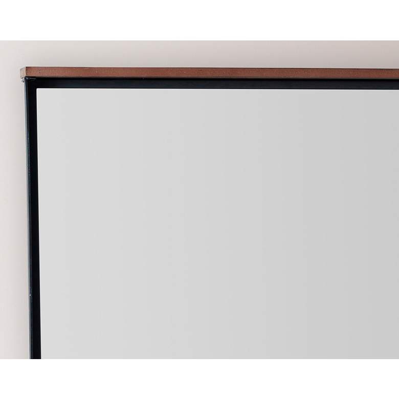Image 4 Meredith Black Mahogany 24 1/2" x 36 1/2" Shelf Wall Mirror more views