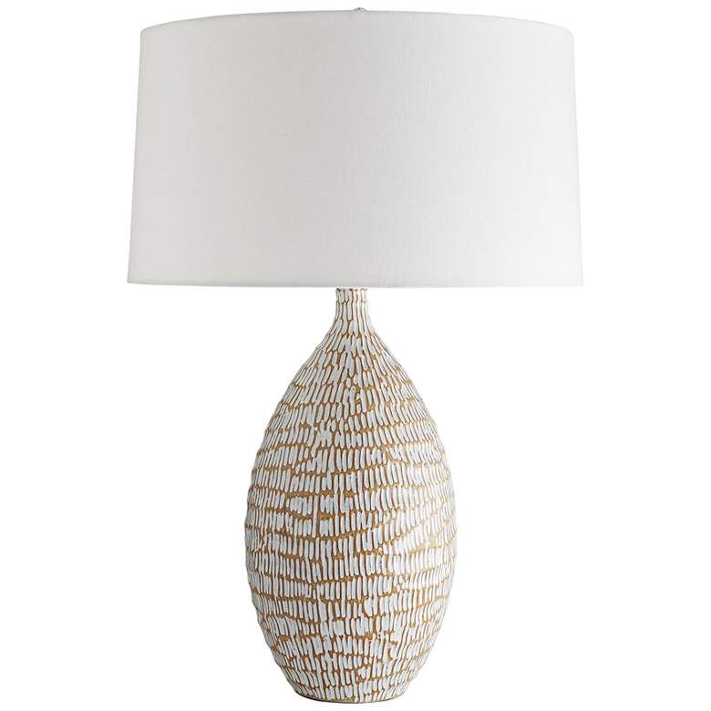 Image 1 Meredith White Stained Crackle with Terra Cotta Table Lamp